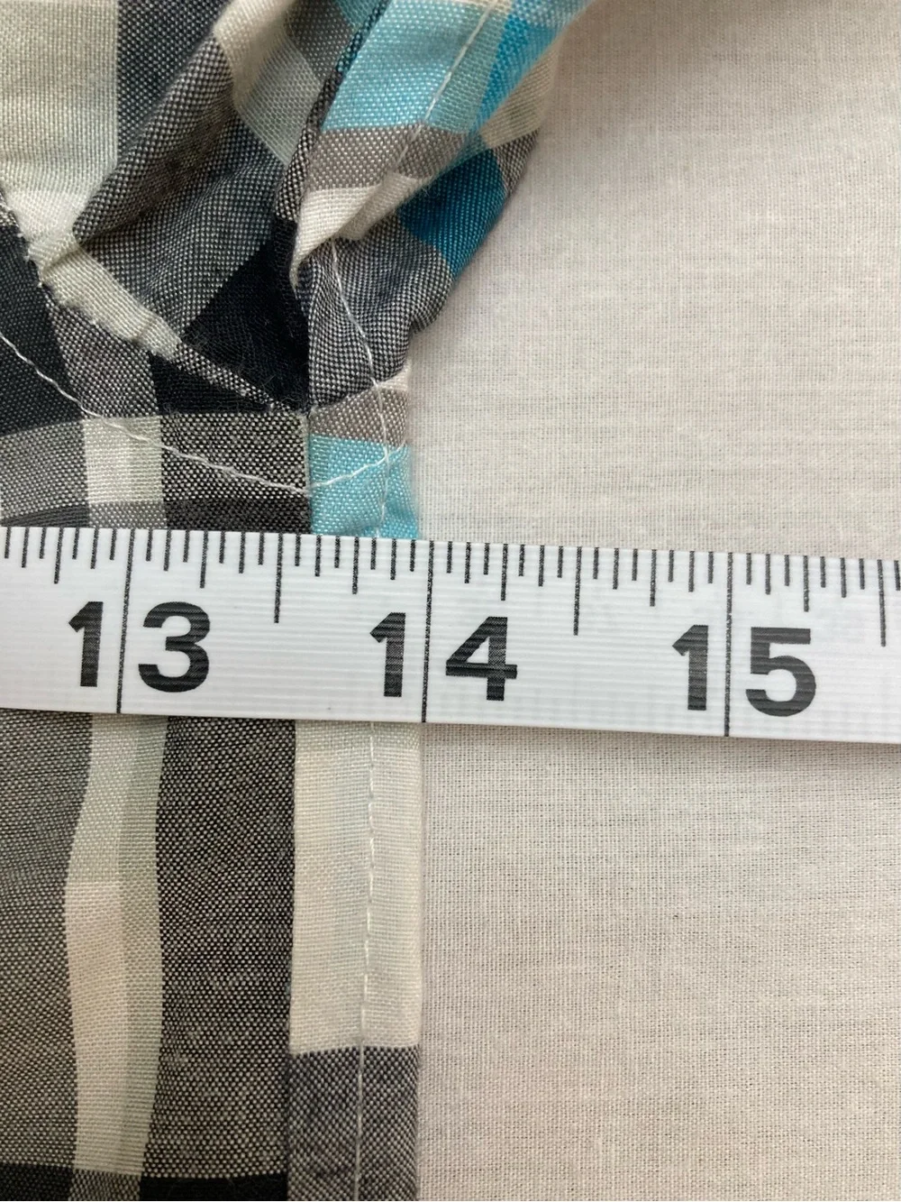 Carter's Plaid Western Shirt with pearl snaps Blue, Gray, White Med (5-6)
